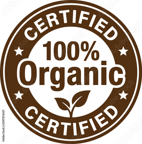 Tableau sur toile Certified 100 Organic logo badge for eco friendly products and packaging design