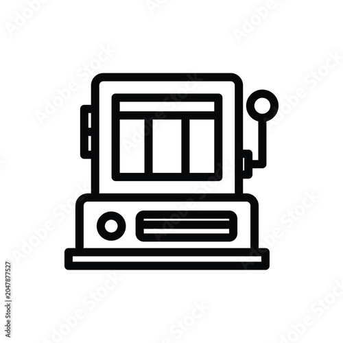 Slot machine icon symbol for casino gaming and luck representing chance and fortune in gambling a popular form of entertainment.
