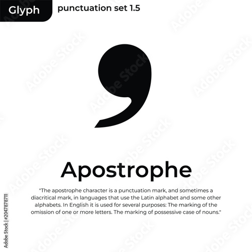 Foto Grammar icon Apostrophe sign from my punctuation set
