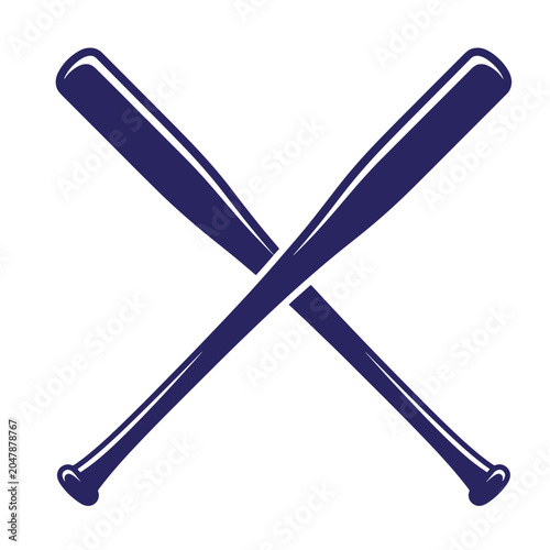 Crossed baseball bats sports equipment icon with baseball bat baseball equipment athletics training exercise professional activity hardball competitor sporting