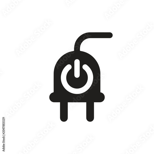 Tableau sur toile Electrical power plug with power button icon electric electricity electronics