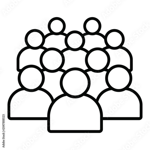 Group of people line icon on a white background