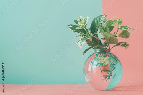 stylist and royal World environment and earth day concept with glass globe