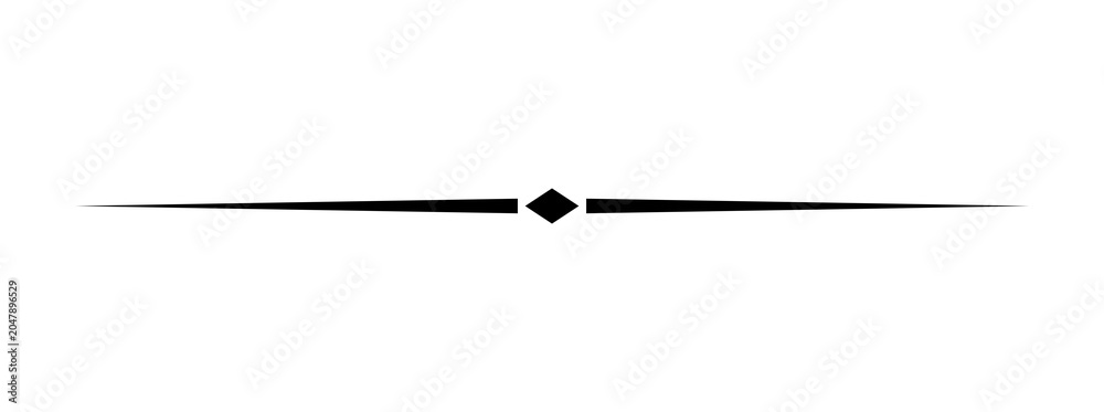 Divider Line Prodfessional Minimal geometric divider line. Elegant diamond ornament. Decorative ...