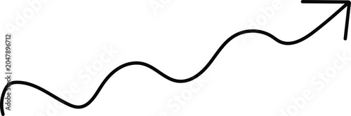 Photos Simple upward trend line graph with slight fluctuations isolated on transparent