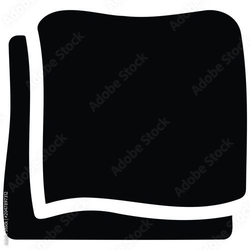 Minimalist napkin vector silhouette illustration for kitchen accessories and dining decor.
