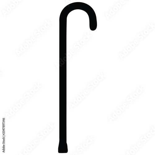 Two canes silhouette illustration, walking aids for mobility assistance vector.