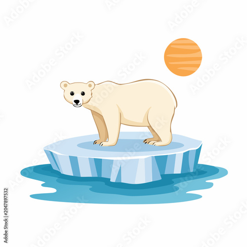 Polar Bear on Melting Ice Floe
