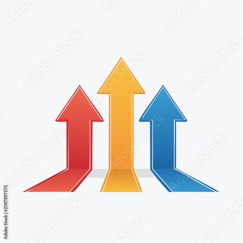 Three Arrows Pointing Upwards