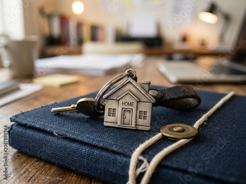 House Keychain with Key on File