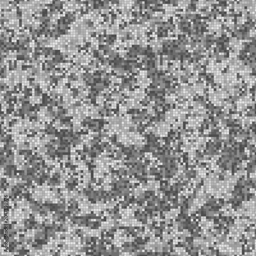 Gray pixel camouflage pattern, digital texture for printing clothes, paper, fabric. Stock Vector