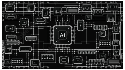 Artificial Intelligence Processor Circuit Board Schematic