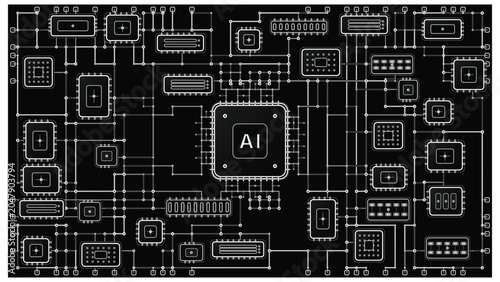 Central artificial intelligence chip circuit board design