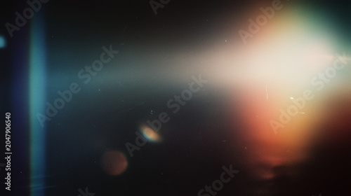 Cuadro en lienzo colorful light leak and lens flare effect photography background with dark gradi