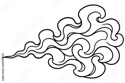 Foto Stylized cloud or smoke puff line art design Vector