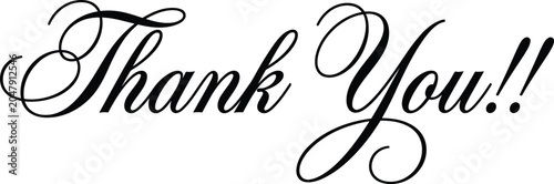 Schilderij op canvas Elegant thank you message in cursive script