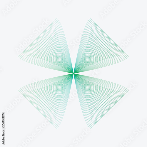 Abstract Geometric Spiral Flower Line Art Vector Background with Symmetrical Curve Pattern