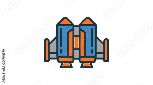 Valokuva 2D flat vector illustration of Jetpack Vector Illustration Clea…, minimal clean