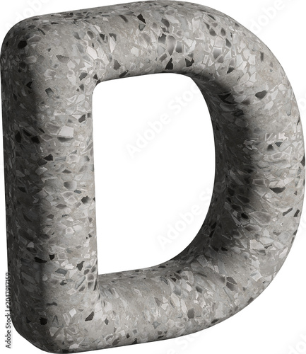 Quadro em tela 3D Stone Textured Letter D