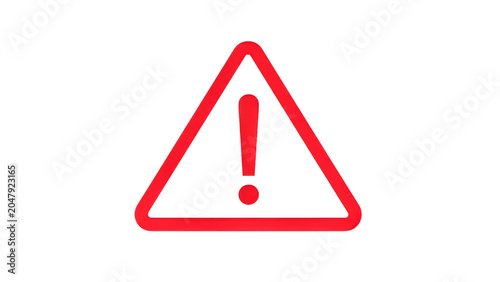 Warning alert triangle symbol with exclamation mark indicating caution isolated on transparent background