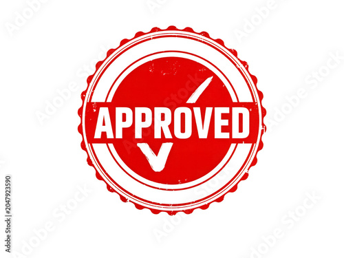 Red Approval Seal Stamp with Bold Text for Quality Assurance, isolated on transparent background