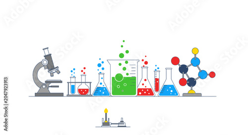 Canvas Print Laboratory equipment, science experiment, chemistry, biology, research, educatio