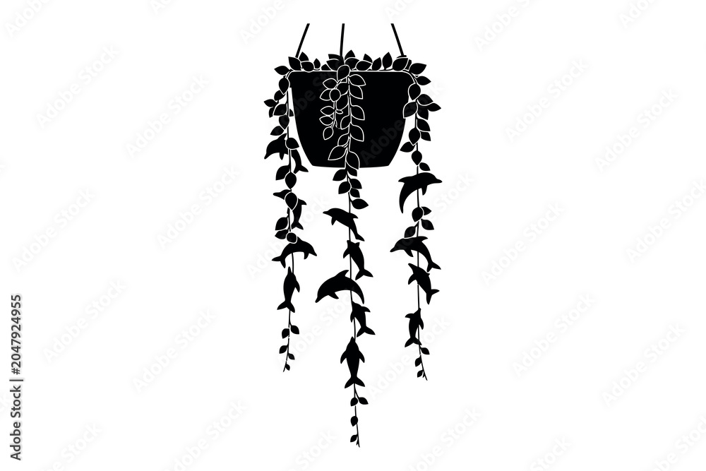 Obraz premium Silhouette of a jellyfish with tentacles and a bell shaped body