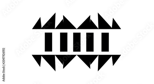Black geometric zigzag pattern with white negative space