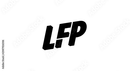 Black sans-serif typography featuring the letters lfp font branding