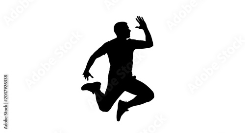Black silhouette of person performing yoga pose exercise