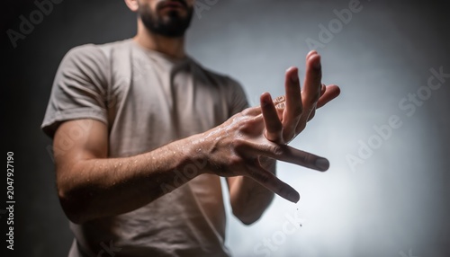 Man practicing with a butterfly knife.