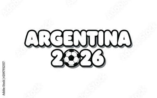 Bilde på lerret Argentina national team soccer graphic illustration
