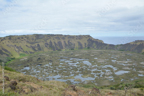 Moai Statues and Volcanic Landscapes of Rapa Nui, Chile