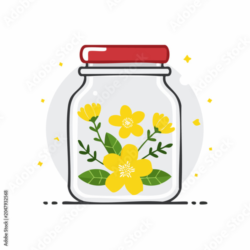 Jar with Yellow Flowers