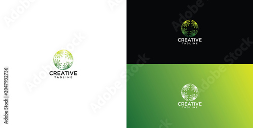 Creative Health Logo Design with Green Gradient and Abstract Earth Symbol