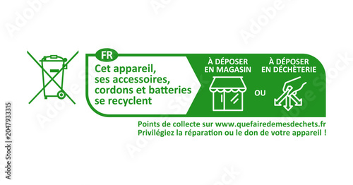 Foto Label, a mandatory sorting symbol used in France icon vector