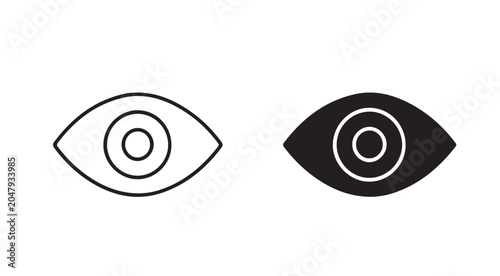 Konstfotografi Simple Eye Icon Set for Visibility and Preview
