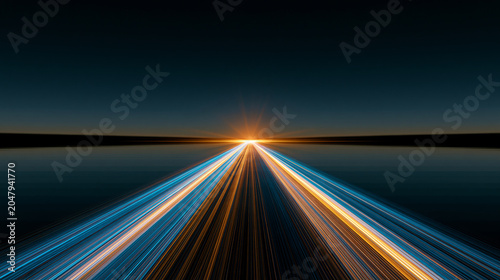 Digital Light Road Leading to a Future Horizon