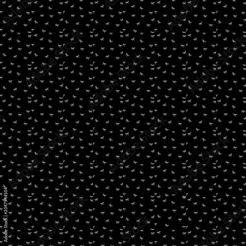 Minimalist black background with tiny white abstract scatter pattern, seamless