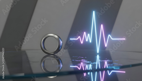 A pair of rings sitting on top of a table