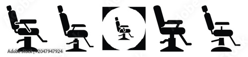 Set of minimalist   salon chair silhouette vector icon for beauty design.
