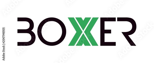 Testo BOXER con font variabile e sfondo colorato