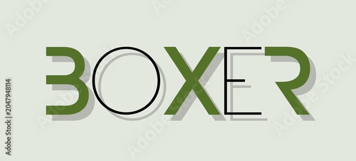 Testo BOXER con font variabile e sfondo colorato