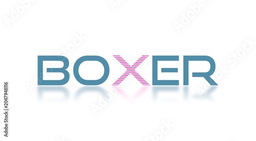 Testo BOXER con font variabile e sfondo colorato