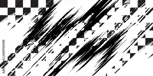 Φωτογραφία Grunge-style racing flags with a car rally or motocross finish flag background and a vector checkered pattern