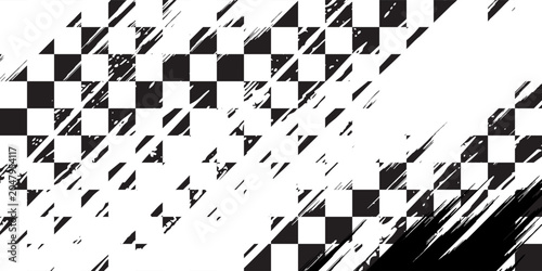 Bild auf Leinwand Grunge-style racing flags with a car rally or motocross finish flag background and a vector checkered pattern