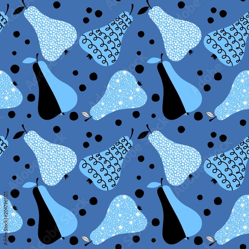 Fotografía Summer fruit seamless pears pattern for wrapping paper and fabrics and kids and