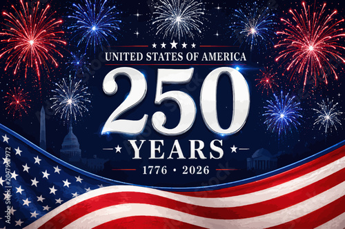 USA 250 celebration background, America 250th anniversary