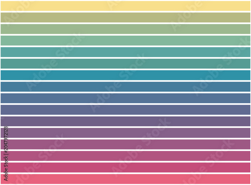 Warm to Cool Horizontal Color Band Gradient, Vibrant Multicolor Stripe Design, Smooth Transition Hue Spectrum Artwork, Modern Abstract Rainbow Inspired Background, Bold Linear Color Flow Composition.