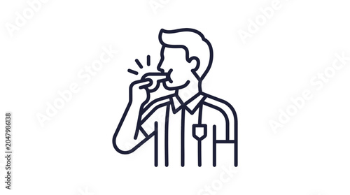 Tableau sur toile Man Drinking from a Glass.